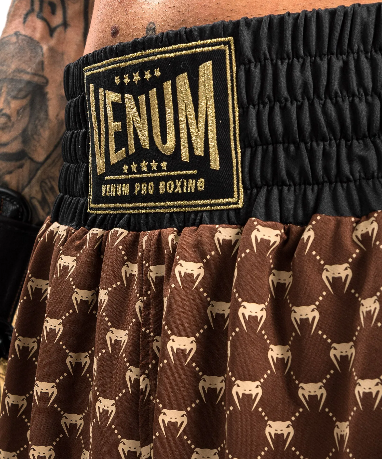 Venum Monogram Boxing Short - Black/Brown