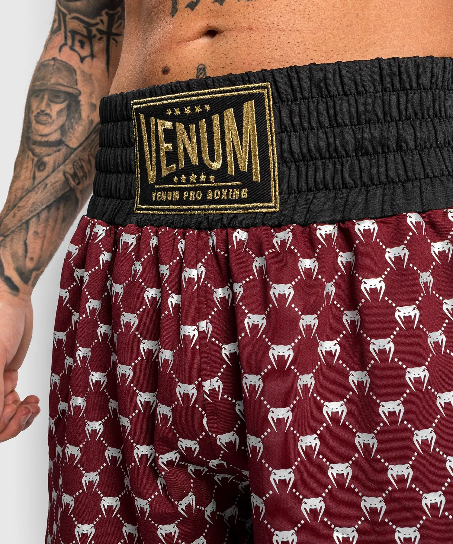 Venum Monogram Boxing Short - Black/Burgundy