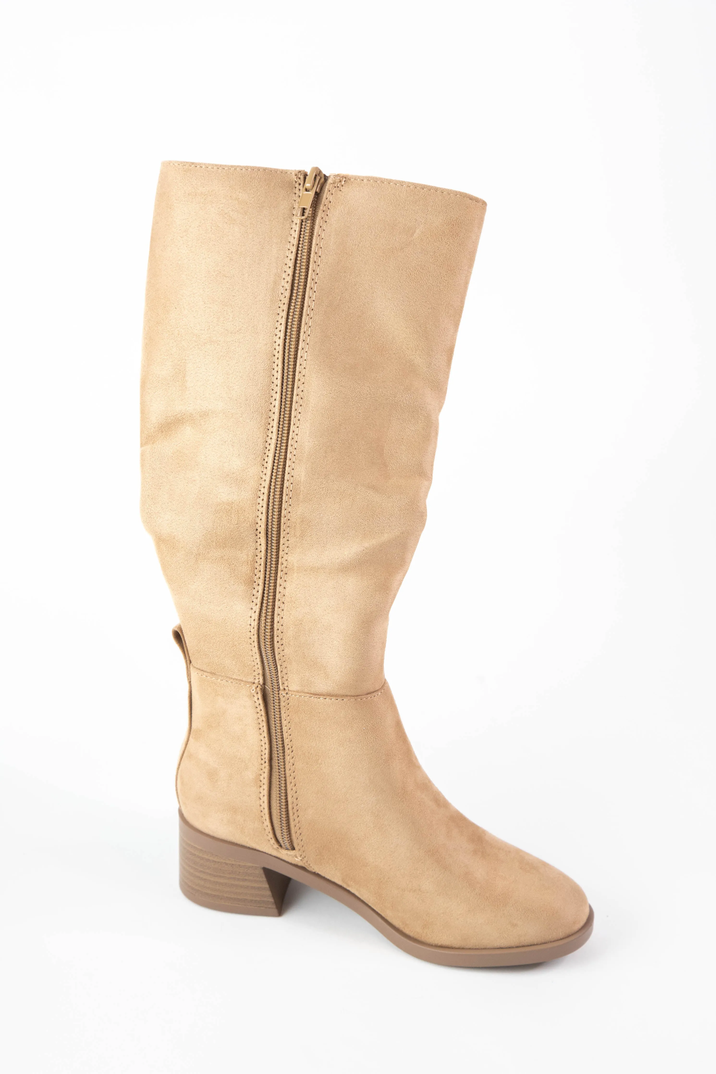 Vintage Tall Boot, Light Blonde Suede