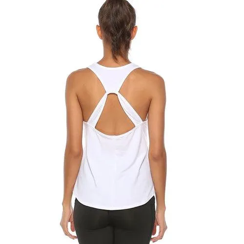 Yoga Shirt Women Gym Shirt Quick Dry Sports Shirts Cross